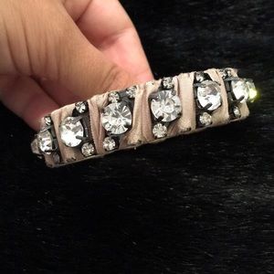 J. Crew Rhinestone and Blush Bracelet